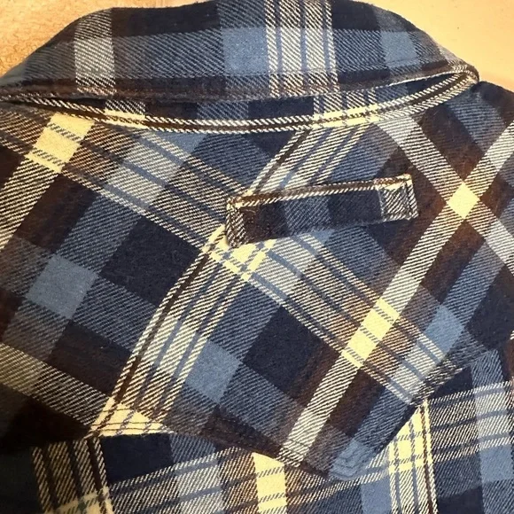 Legendary Stockyards Men’s Heavy Flannel Snap Down Shirt Size XL Blue - Picture 5 of 6